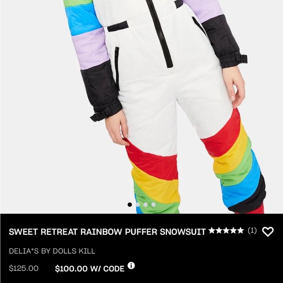 Delia’s Rainbow Puffer Snowsuit - Picture 1 of 5